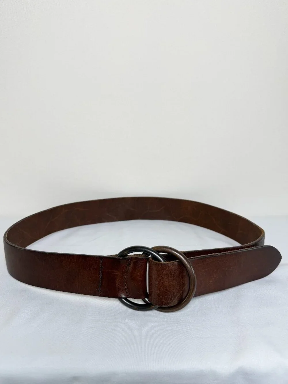 Vintage GAP Brown Leather Double O Ring Belt Medium